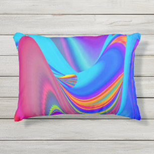 Summerfeeling , Abstrakt 3D Rainbowart Kissen Für Draußen