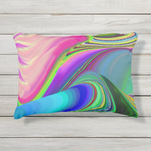 Summerfeeling , Abstrakt 3D Rainbowart Kissen Für Draußen