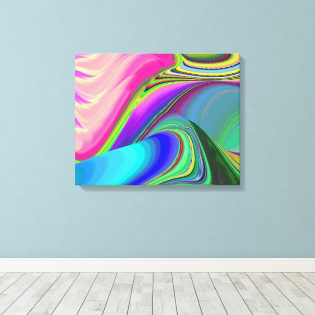 Summerfeeling , Abstrakt 3D Rainbowart Leinwanddruck (Insitu (Holzboden))