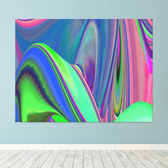 Summerfeeling , Abstrakt 3D Rainbowart Leinwanddruck (Insitu (Holzboden))