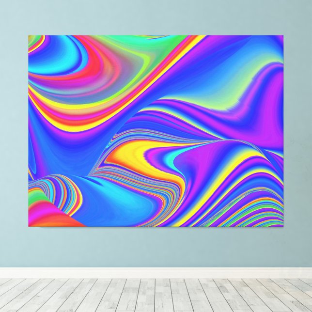 Summerfeeling , Abstrakt 3D Rainbowart Leinwanddruck (Insitu (Holzboden))