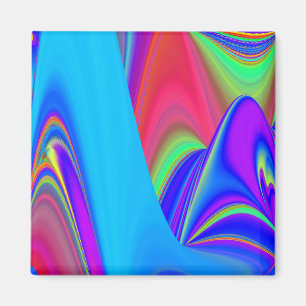 Summerfeeling , Abstrakt 3D Rainbowart Magnet