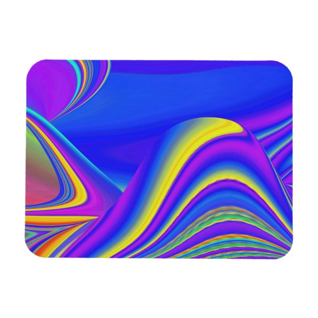 Summerfeeling , Abstrakt 3D Rainbowart Magnet (Horizontal)