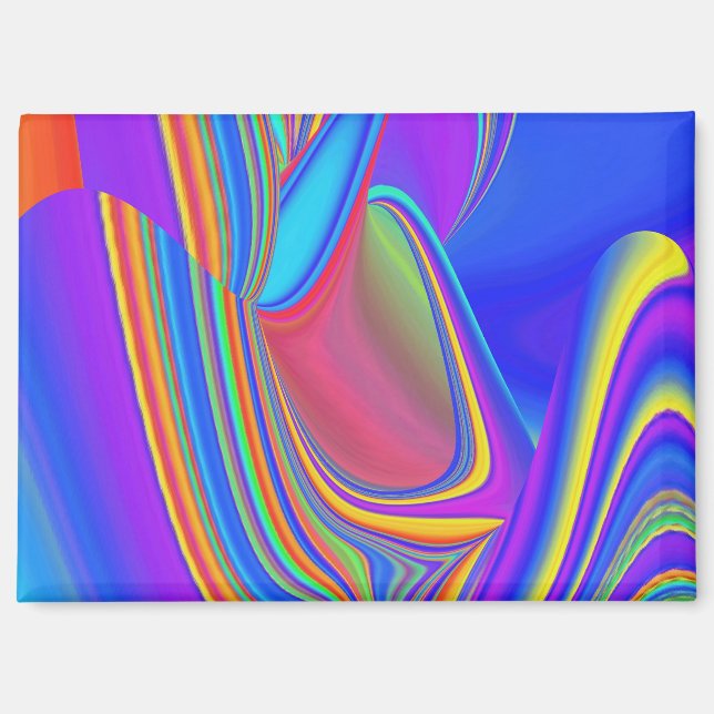 Summerfeeling , Abstrakt 3D Rainbowart Magnet (Vorderseite)