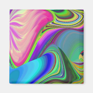 Summerfeeling , Abstrakt 3D Rainbowart Magnet