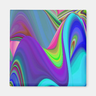 Summerfeeling , Abstrakt 3D Rainbowart Magnet