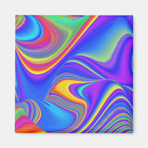 Summerfeeling , Abstrakt 3D Rainbowart Magnet