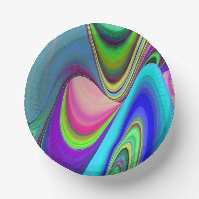 Summerfeeling , Abstrakt 3D Rainbowart Pappteller (Vorderseite)