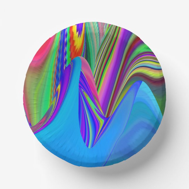 Summerfeeling , Abstrakt 3D Rainbowart Pappteller (Vorderseite)
