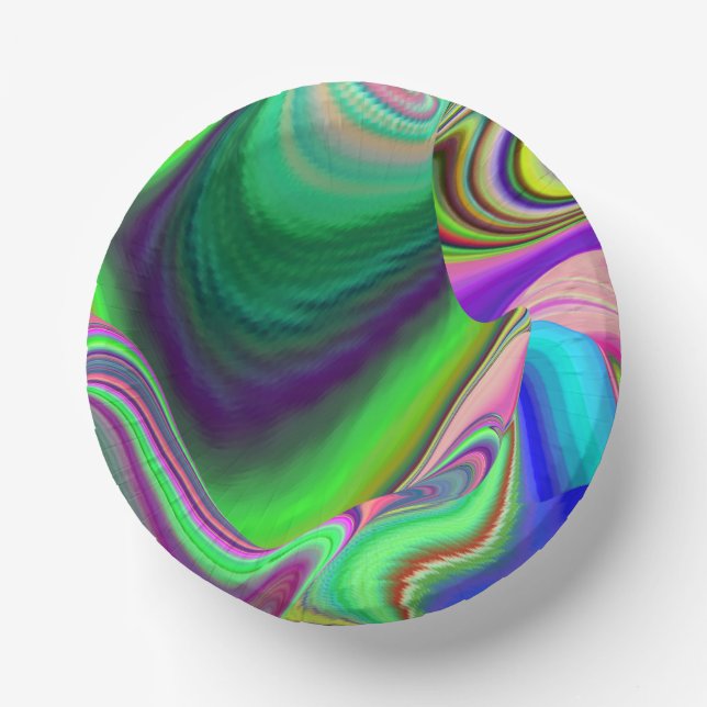 Summerfeeling , Abstrakt 3D Rainbowart Pappteller (Vorderseite)