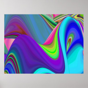 Summerfeeling , Abstrakt 3D Rainbowart Poster