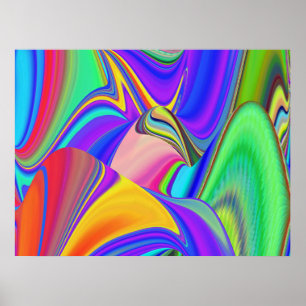 Summerfeeling , Abstrakt 3D Rainbowart Poster