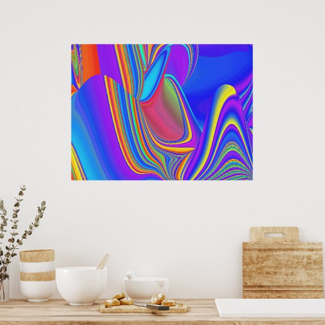 Summerfeeling , Abstrakt 3D Rainbowart Poster (Küche)