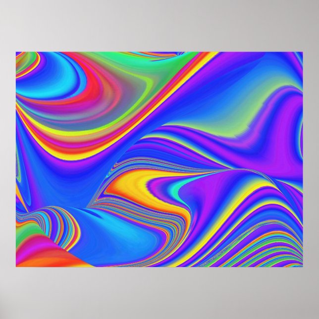Summerfeeling , Abstrakt 3D Rainbowart Poster (Vorne)