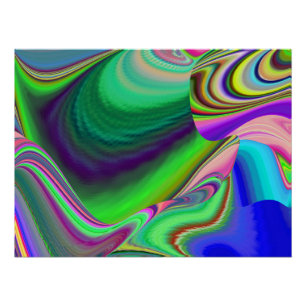 Summerfeeling , Abstrakt 3D Rainbowart Poster