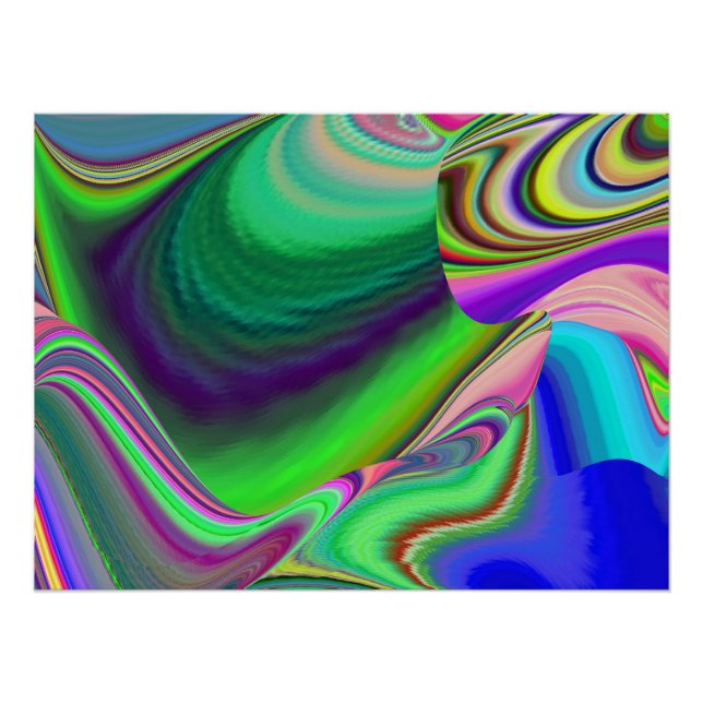 Summerfeeling , Abstrakt 3D Rainbowart Poster (Vorderseite)