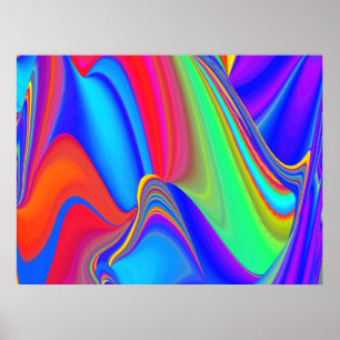 Summerfeeling , Abstrakt 3D Rainbowart Poster