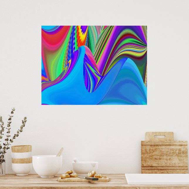 Summerfeeling , Abstrakt 3D Rainbowart Poster (Küche)
