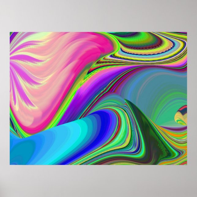 Summerfeeling , Abstrakt 3D Rainbowart Poster (Vorne)