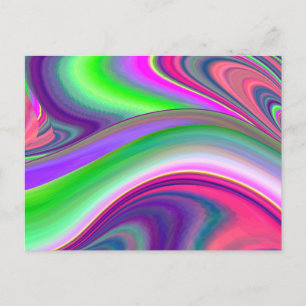 Summerfeeling , Abstrakt 3D Rainbowart Postkarte