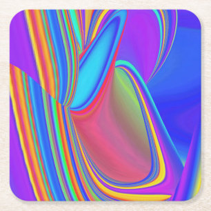 Summerfeeling , Abstrakt 3D Rainbowart Rechteckiger Pappuntersetzer