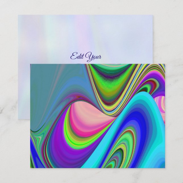 Summerfeeling , Abstrakt 3D Rainbowart RSVP Karte (Vorne/Hinten)