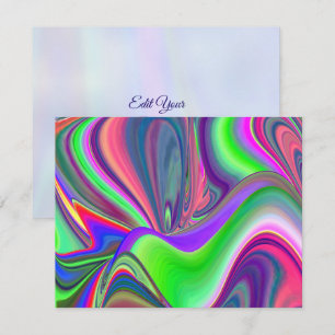 Summerfeeling , Abstrakt 3D Rainbowart RSVP Karte