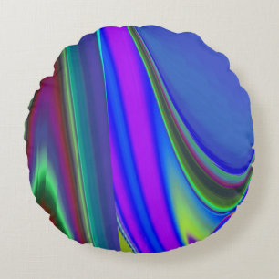 Summerfeeling , Abstrakt 3D Rainbowart Rundes Kissen