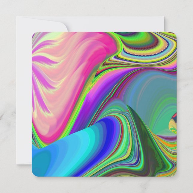 Summerfeeling , Abstrakt 3D Rainbowart Save The Date (Vorderseite)