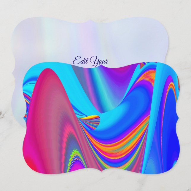 Summerfeeling , Abstrakt 3D Rainbowart Save The Date (Vorne/Hinten)