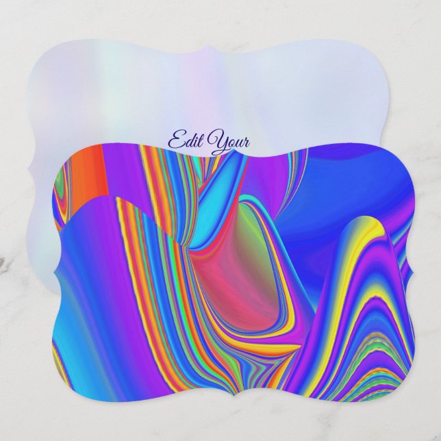 Summerfeeling , Abstrakt 3D Rainbowart Save The Date (Vorne/Hinten)