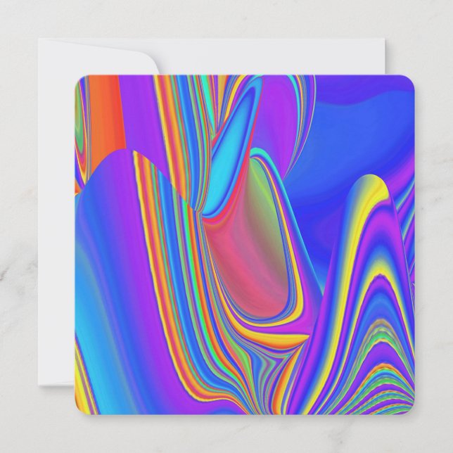 Summerfeeling , Abstrakt 3D Rainbowart Save The Date (Vorderseite)