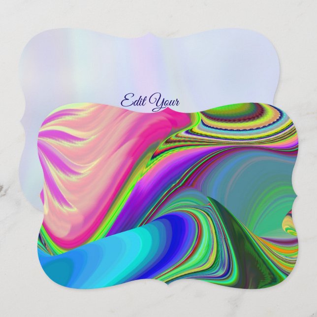 Summerfeeling , Abstrakt 3D Rainbowart Save The Date (Vorne/Hinten)