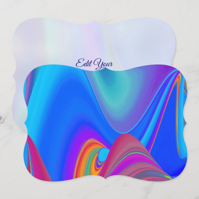 Summerfeeling , Abstrakt 3D Rainbowart Save The Date (Vorne/Hinten)