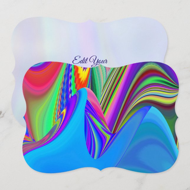 Summerfeeling , Abstrakt 3D Rainbowart Save The Date (Vorne/Hinten)