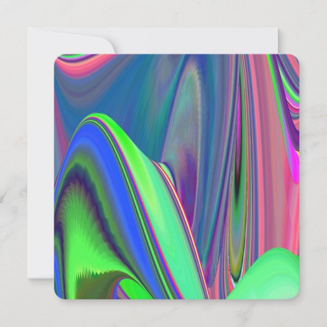 Summerfeeling , Abstrakt 3D Rainbowart Save The Date (Vorderseite)