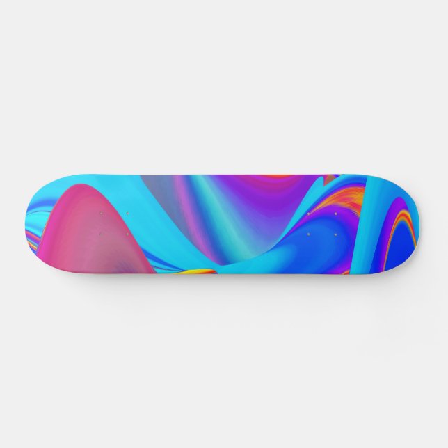 Summerfeeling , Abstrakt 3D Rainbowart Skateboard (Horizontal)
