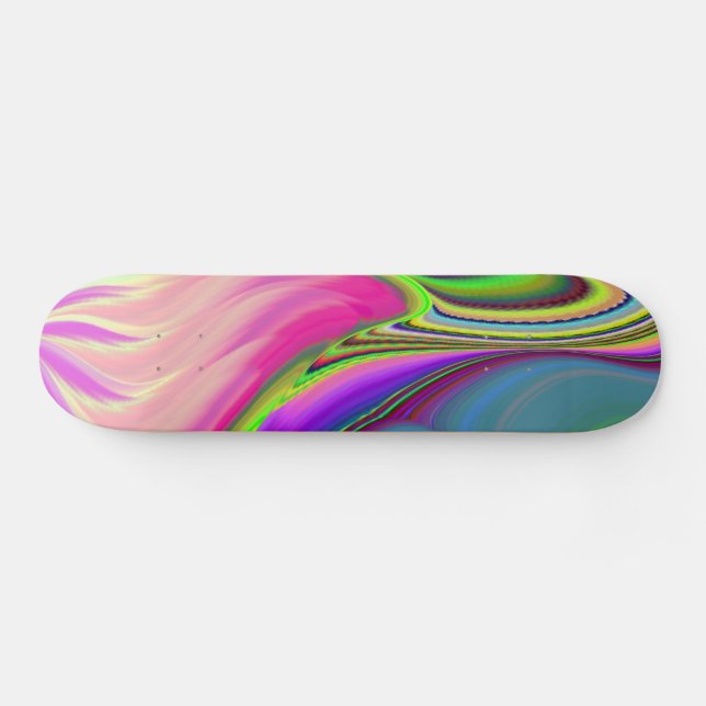 Summerfeeling , Abstrakt 3D Rainbowart Skateboard (Horizontal)