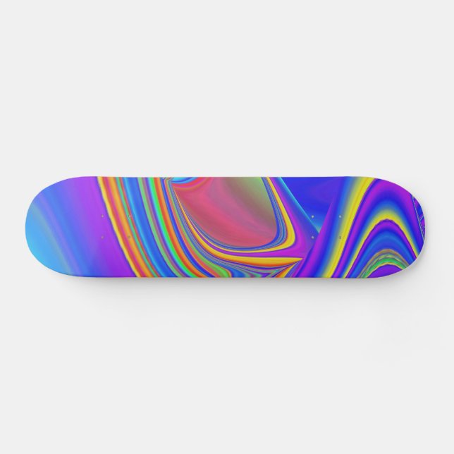 Summerfeeling , Abstrakt 3D Rainbowart Skateboard (Horizontal)