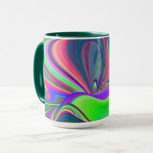 Summerfeeling , Abstrakt 3D Rainbowart Tasse (Vorderseite Links)