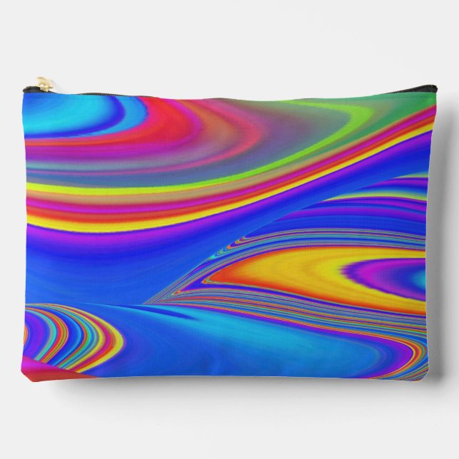 Summerfeeling , Abstrakt 3D Rainbowart Zubehörtasche (Vorderseite)