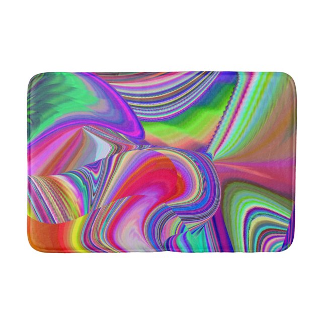 Summerrainbow , Abstrakt 3D Rainbowart Badematte (Vorderseite)