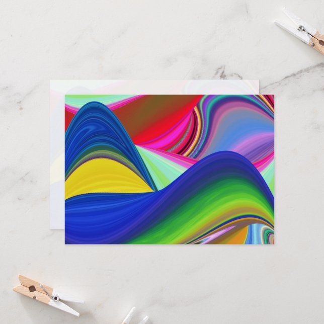Summerrainbow , Abstrakt 3D Rainbowart Einladung (Vorderseite/Rückseite Beispiel)