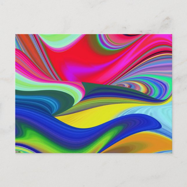 Summerrainbow , Abstrakt 3D Rainbowart Feiertagspostkarte (Vorderseite)