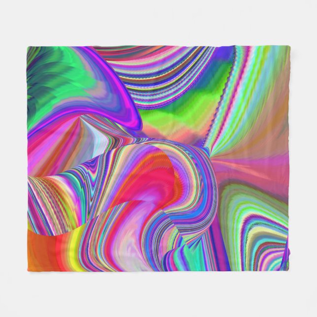 Summerrainbow , Abstrakt 3D Rainbowart Fleecedecke (Vorderseite (Horizontal))