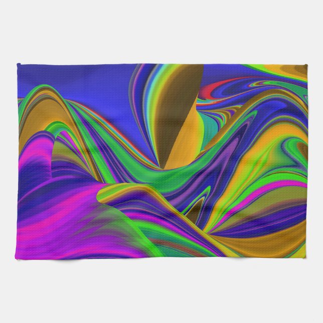 Summerrainbow , Abstrakt 3D Rainbowart Geschirrtuch (Horizontal)