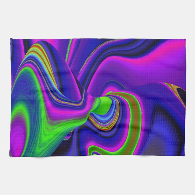 Summerrainbow , Abstrakt 3D Rainbowart Geschirrtuch (Horizontal)