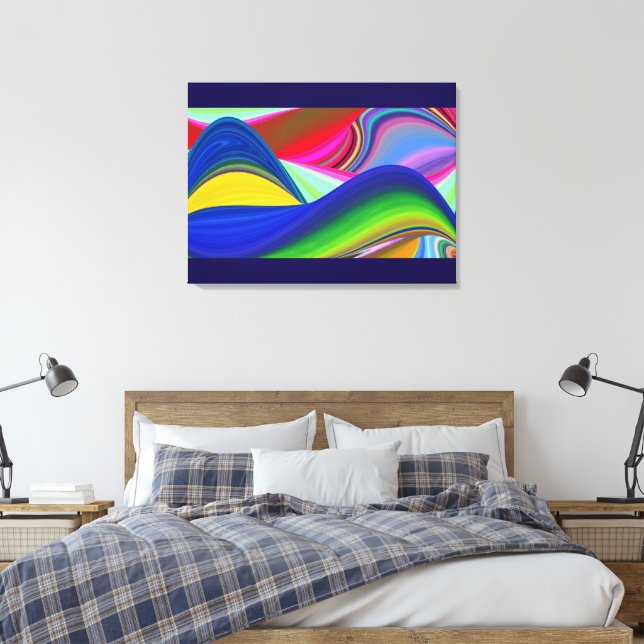Summerrainbow , Abstrakt 3D Rainbowart Leinwanddruck (Insitu (Schlafzimmer))