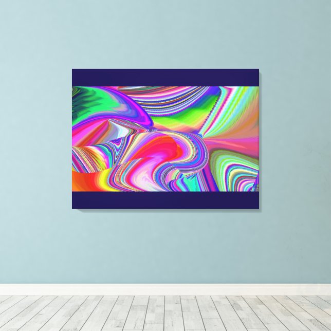 Summerrainbow , Abstrakt 3D Rainbowart Leinwanddruck (Insitu (Holzboden))