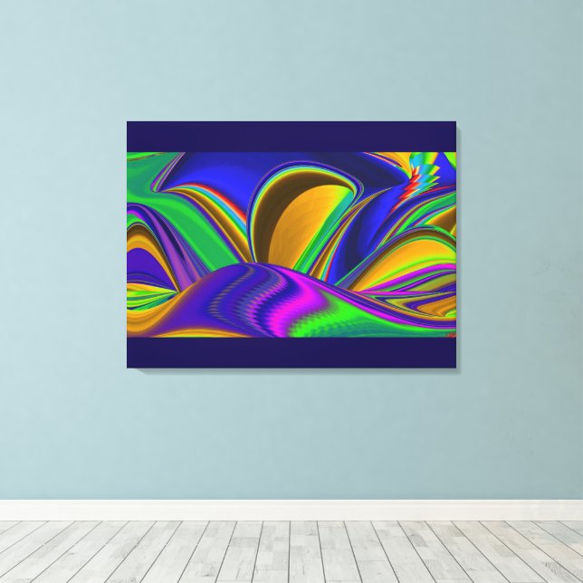 Summerrainbow , Abstrakt 3D Rainbowart Leinwanddruck (Insitu (Holzboden))